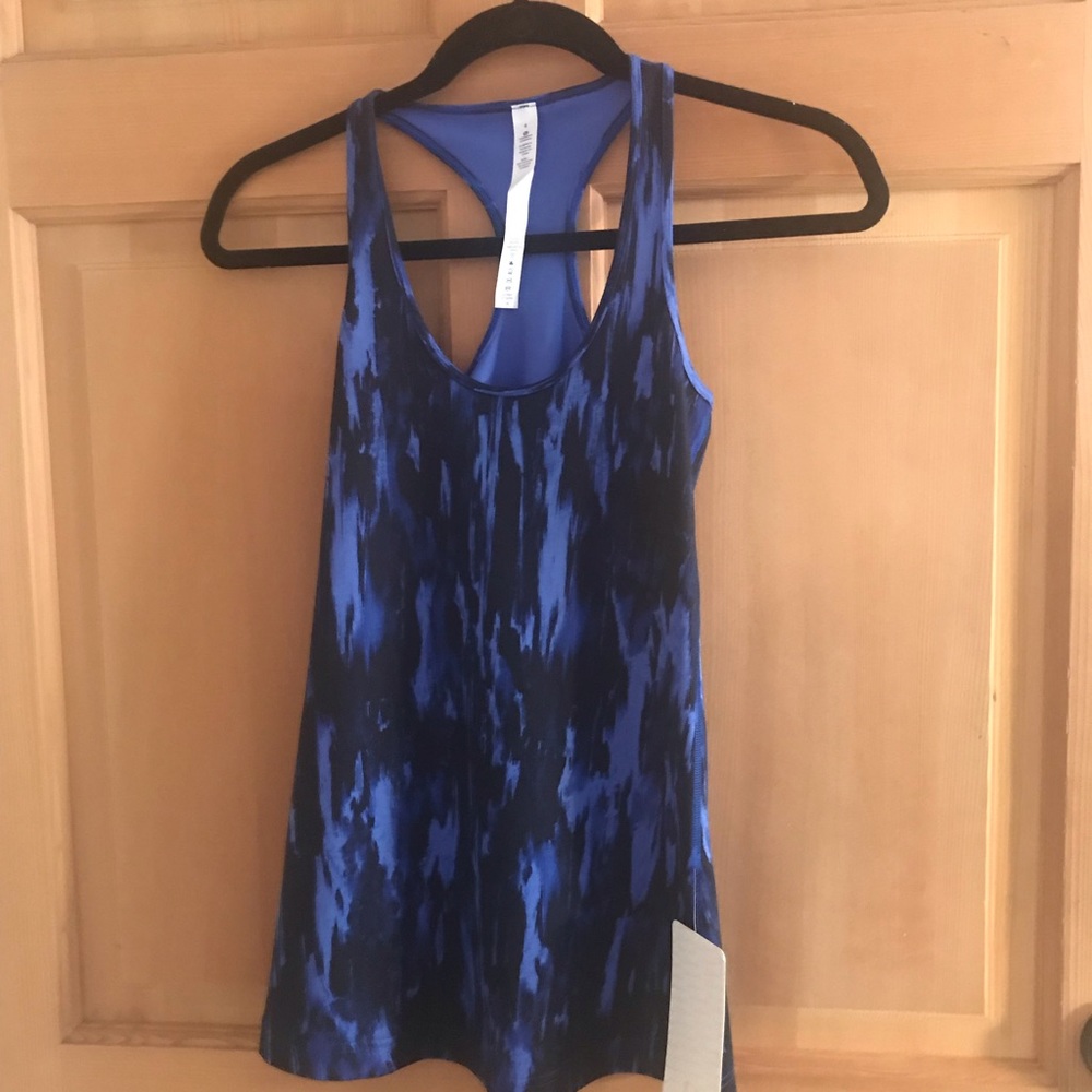 Lululemon cool racer back blue/black tank
